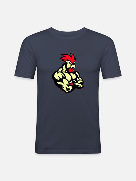 Rooster Comic - Men's Slim Fit T-Shirt - navy
