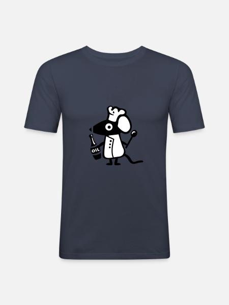 Mouse Koch - rat - Men's Slim Fit T-Shirt - navy