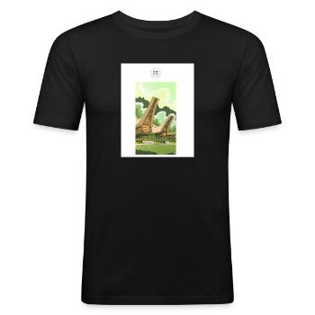 Green Live - Männer Slim Fit T-Shirt - Schwarz - Vorne - Nik (191cm)
