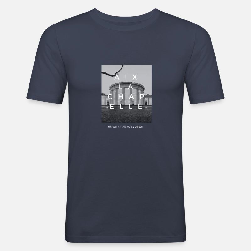 Aachen - Männer Slim Fit T-Shirt - Navy