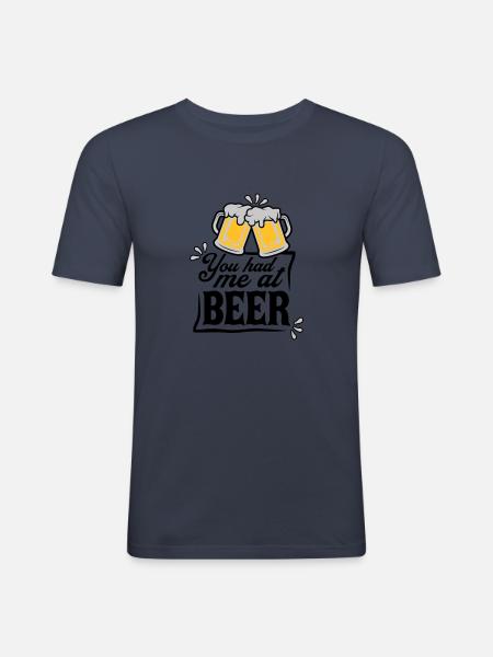 Persuades beer saying - Men's Slim Fit T-Shirt - navy