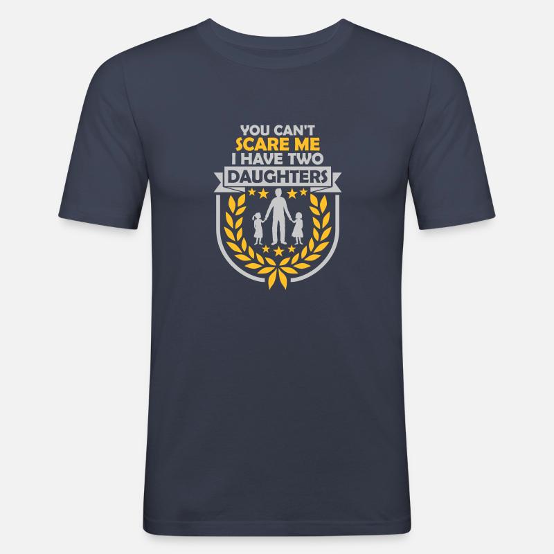 I have two daughters - Männer Slim Fit T-Shirt - Navy