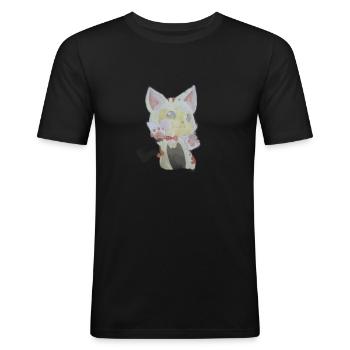 Kitten - Men's Slim Fit T-Shirt - black - Front - Nik (191cm)