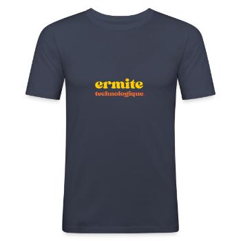 Ermite Technologique - Geschenkidee für Geeks - Männer Slim Fit T-Shirt - Navy - Vorne - Nik (191cm)