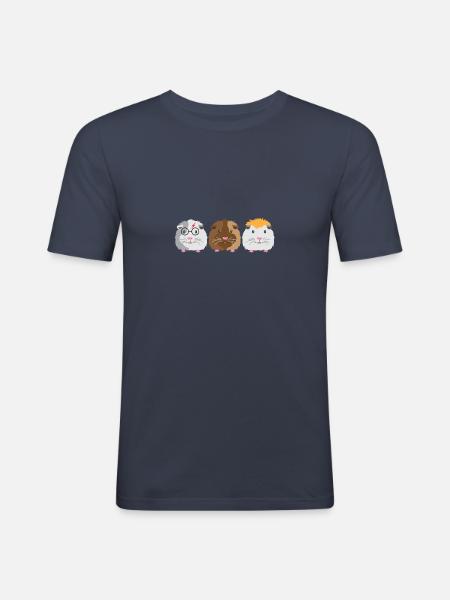 Three little Guinea pigs - Men's Slim Fit T-Shirt - navy