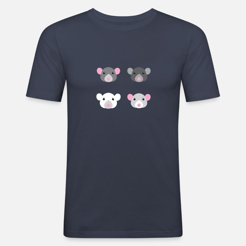 four mice rat faces - Men's Slim Fit T-Shirt - navy