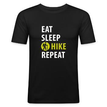 Hikers, tourists, pilgrims - Men's Slim Fit T-Shirt - black - Front - Nik (191cm)