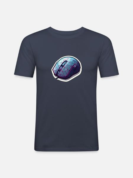 Maus Polygone - Männer Slim Fit T-Shirt - Navy
