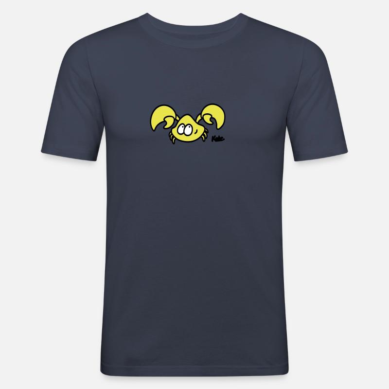 Crab (3c) - Men's Slim Fit T-Shirt - navy