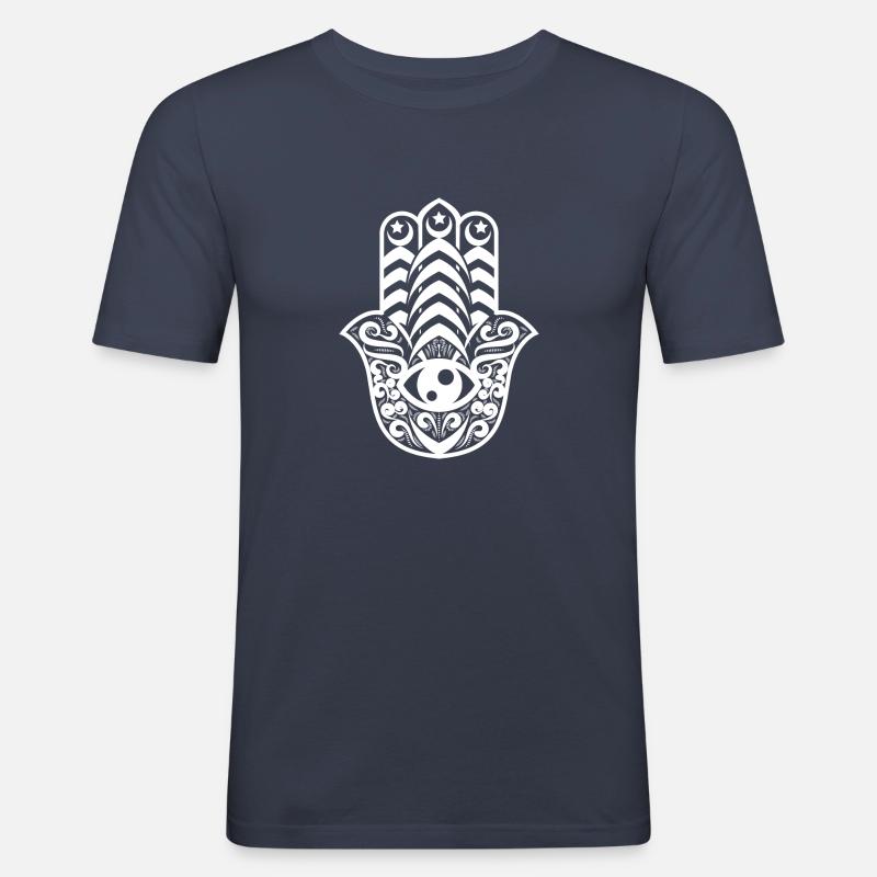 Lkhamsa (Hamsa) - Männer Slim Fit T-Shirt - Navy