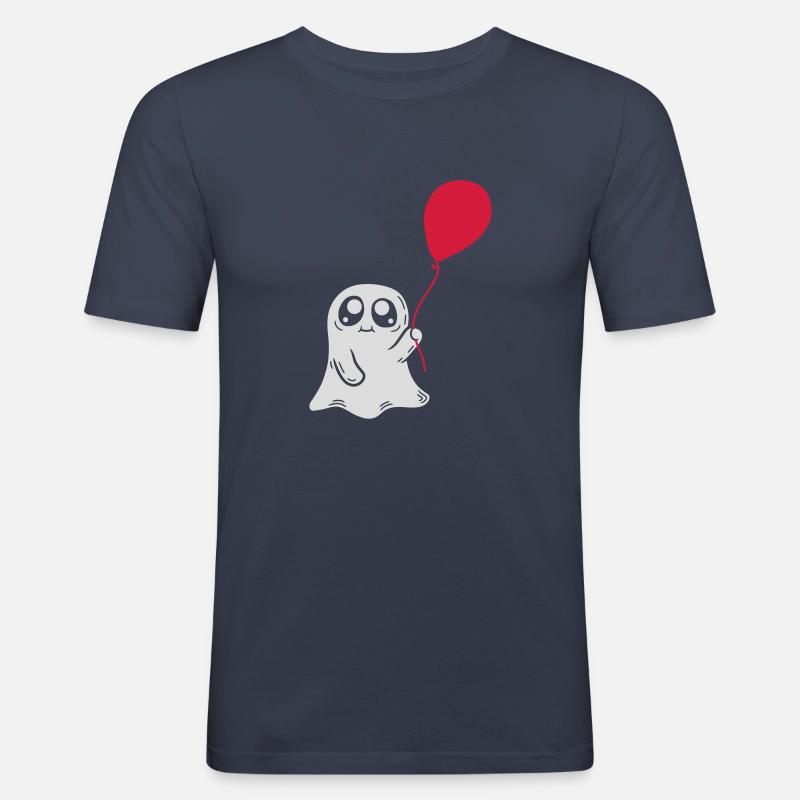 Luftballon Geist Comic Design - Männer Slim Fit T-Shirt - Navy