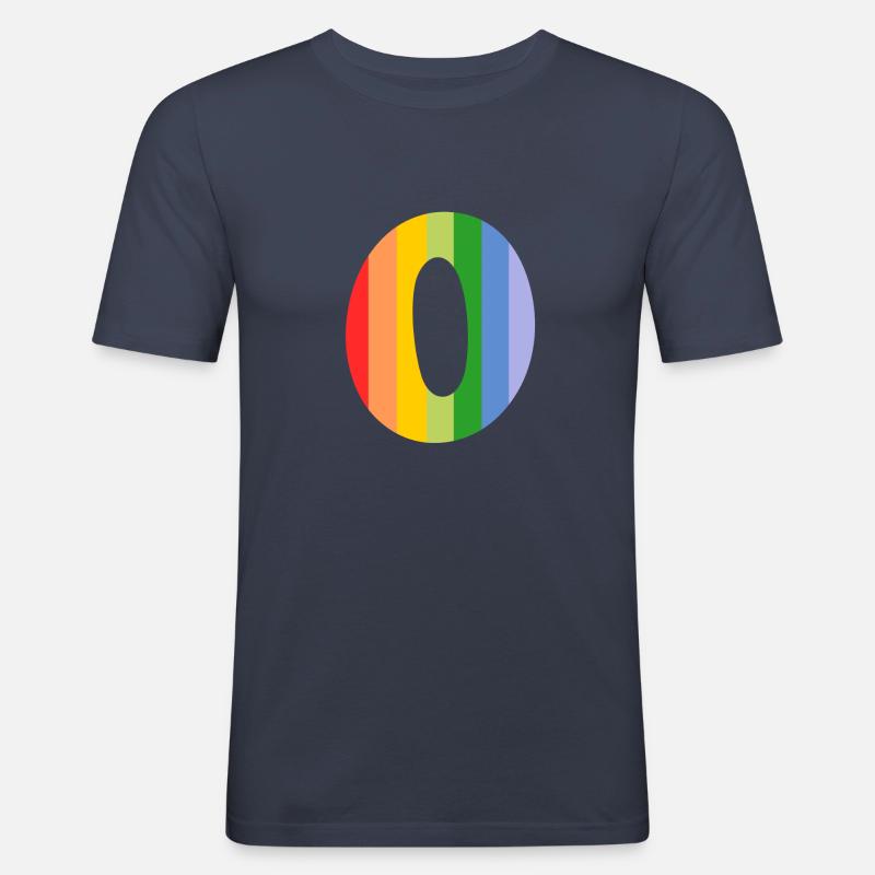 Buchstabe oder Regenbogen - Männer Slim Fit T-Shirt - Navy