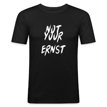 Not Your ERNST - Men's Slim Fit T-Shirt - black - Front - Nik (191cm)