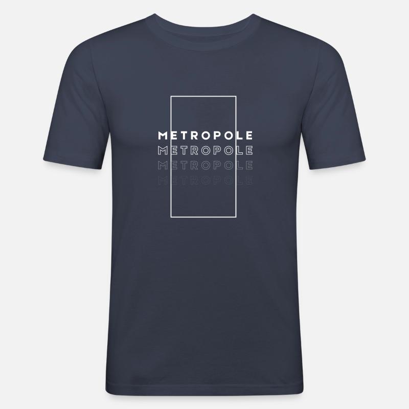 Metropole Design - Männer Slim Fit T-Shirt - Navy