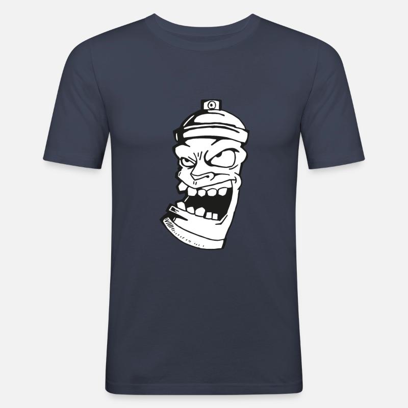Crazy Sprayer - Männer Slim Fit T-Shirt - Navy