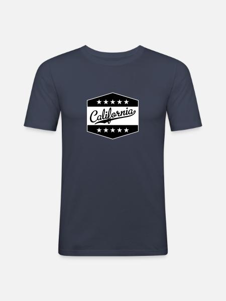California - Männer Slim Fit T-Shirt - Navy