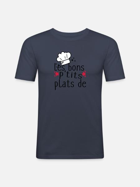 les bons petits plats - T-shirt près du corps Homme - bleu marine