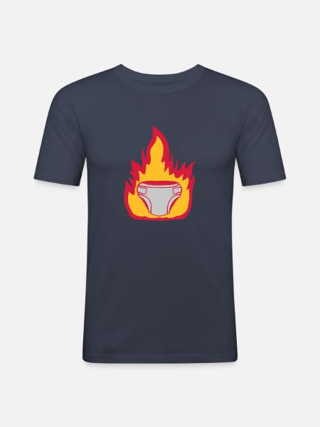 Fire diaper hot - Men's Slim Fit T-Shirt - navy
