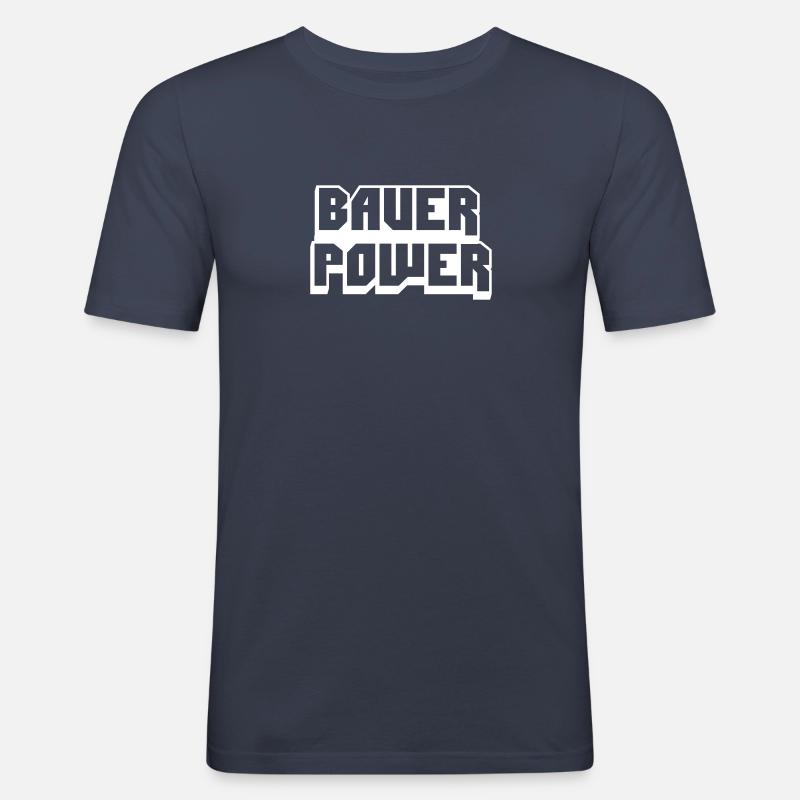 bauer power - Männer Slim Fit T-Shirt - Navy