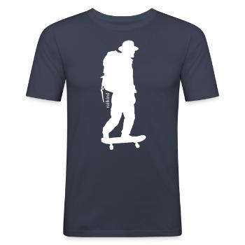 Travel-Cruise Silhuette White - Männer Slim Fit T-Shirt - Navy - Vorne - Nik (191cm)