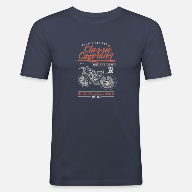 Caferacer - Männer Slim Fit T-Shirt - Navy