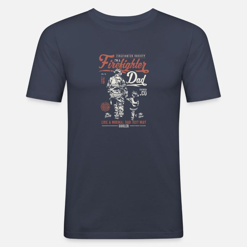 Feuerwehrmann - Firefighter Dad - Männer Slim Fit T-Shirt - Navy