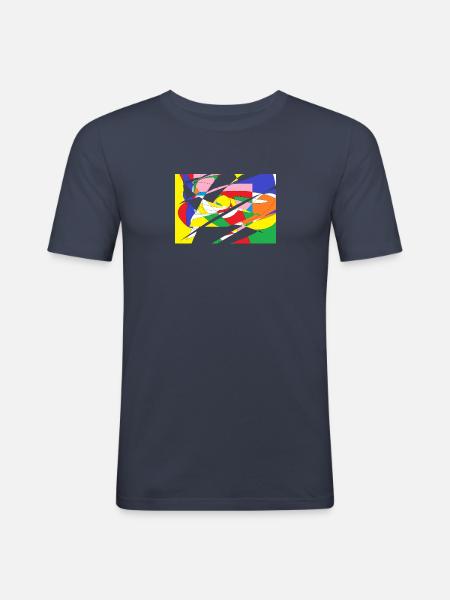 Pattern - Men's Slim Fit T-Shirt - navy