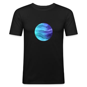 Purple Planet Earth Astronomie - T-shirt près du corps Homme - noir - Devant - Nik (191cm)