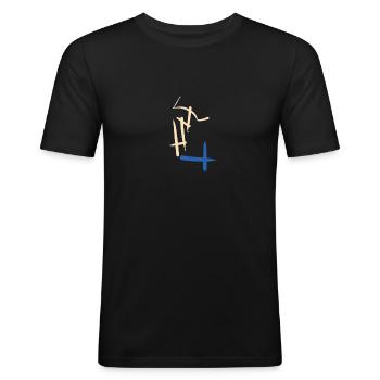 La plus belle abstraction - T-shirt près du corps Homme - noir - Devant - Nik (191cm)