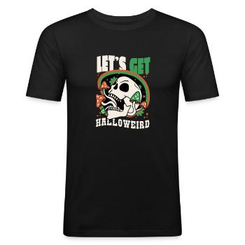 Skull Trippy - Men's Slim Fit T-Shirt - black - Front - Nik (191cm)