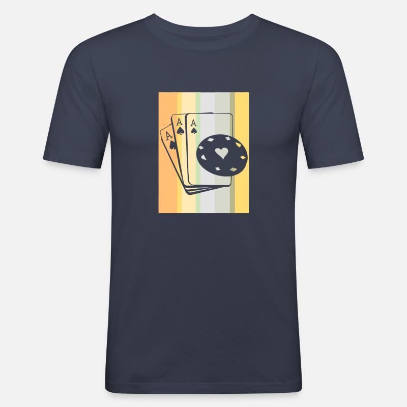 Poker Stack Chips - Men's Slim Fit T-Shirt - navy
