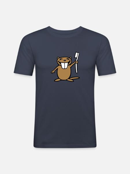 Beaver - Men's Slim Fit T-Shirt - navy