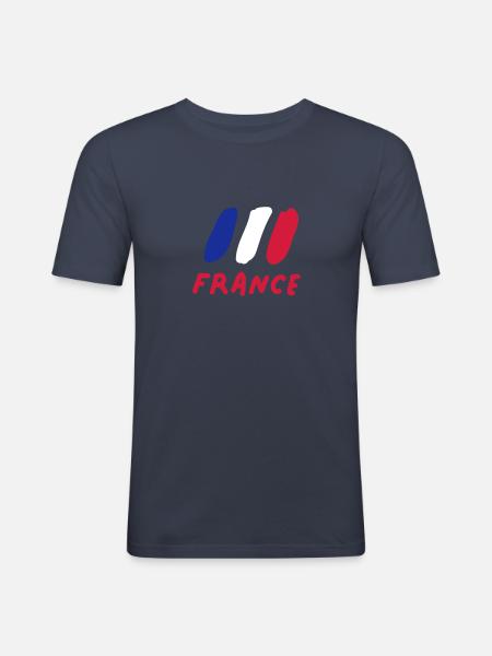 France - Männer Slim Fit T-Shirt - Navy