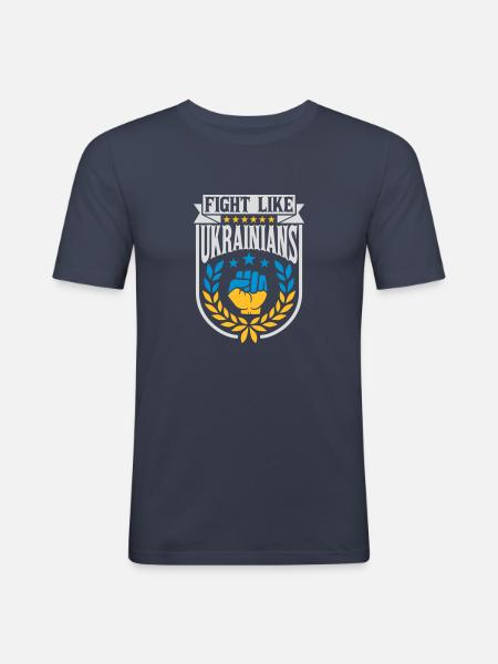 fight like ukrainians quote - Men's Slim Fit T-Shirt - navy