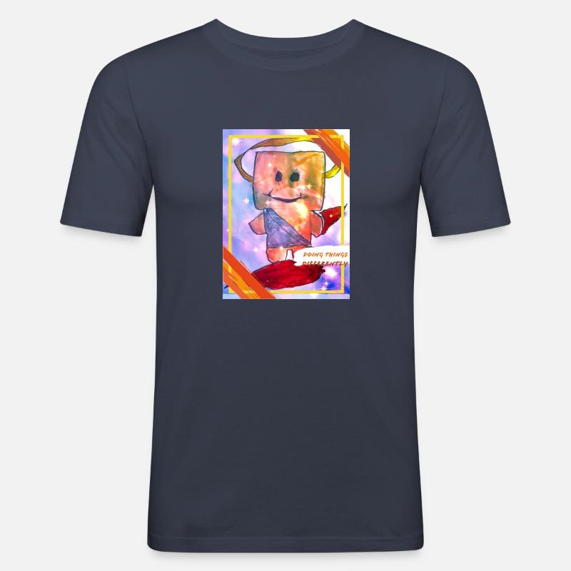 Engelchen - Männer Slim Fit T-Shirt - Navy