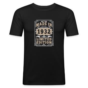 Original 1932 Vintage Vintage Retro Birthday - Men's Slim Fit T-Shirt - black - Front - Nik (191cm)