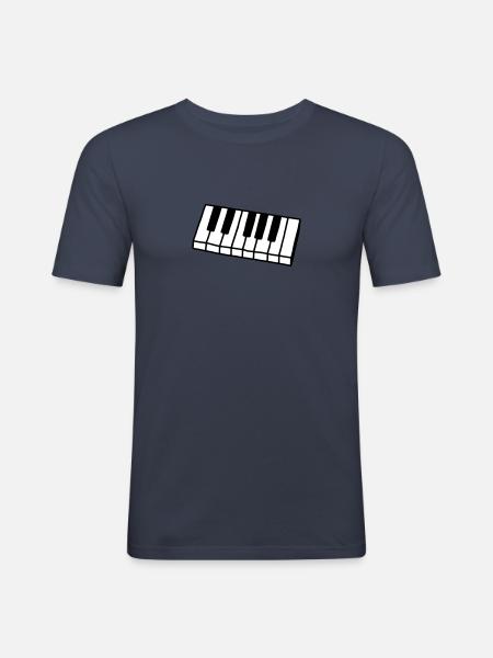 Piano - Keyboard - V2 - Men's Slim Fit T-Shirt - navy