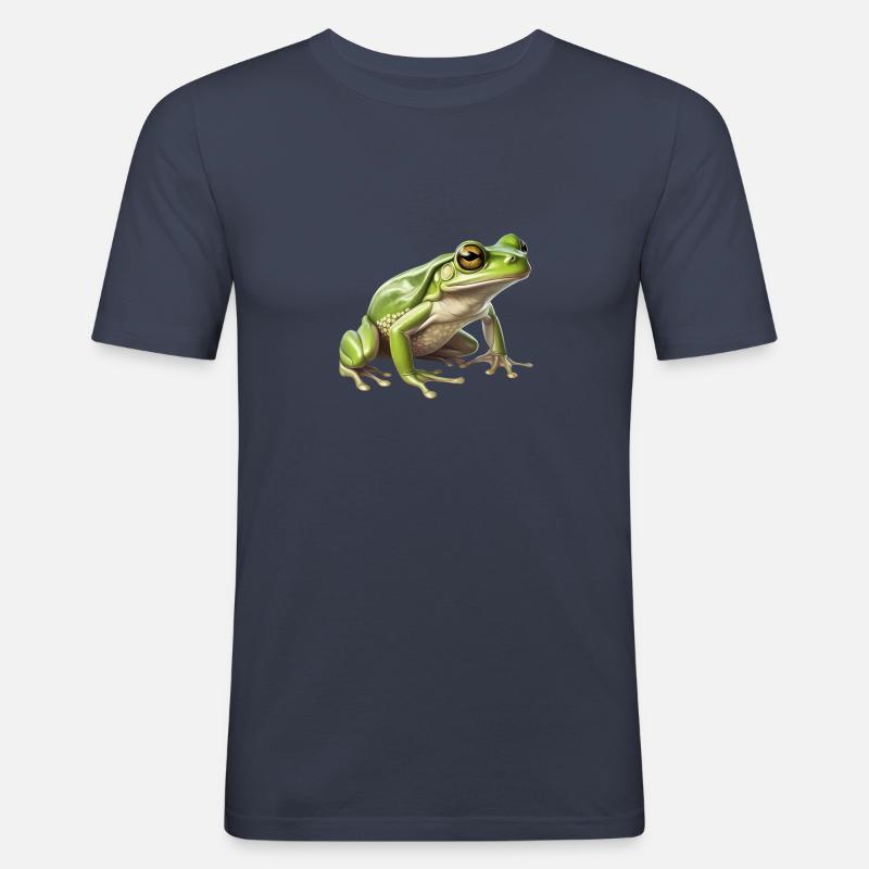 laubfrosch - Lebendiges Tier-Design - Männer Slim Fit T-Shirt - Navy