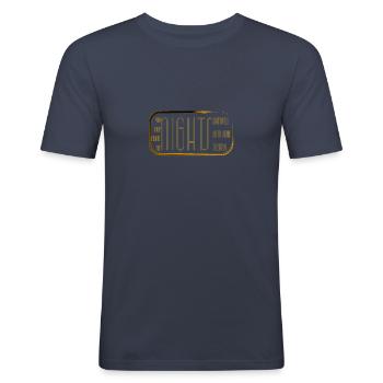Regrettez seulement les NUITS où vous êtes rentré trop tôt - T-shirt près du corps Homme - bleu marine - Devant - Nik (191cm)
