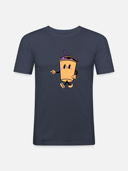 Drink Cartoon - Men's Slim Fit T-Shirt - navy