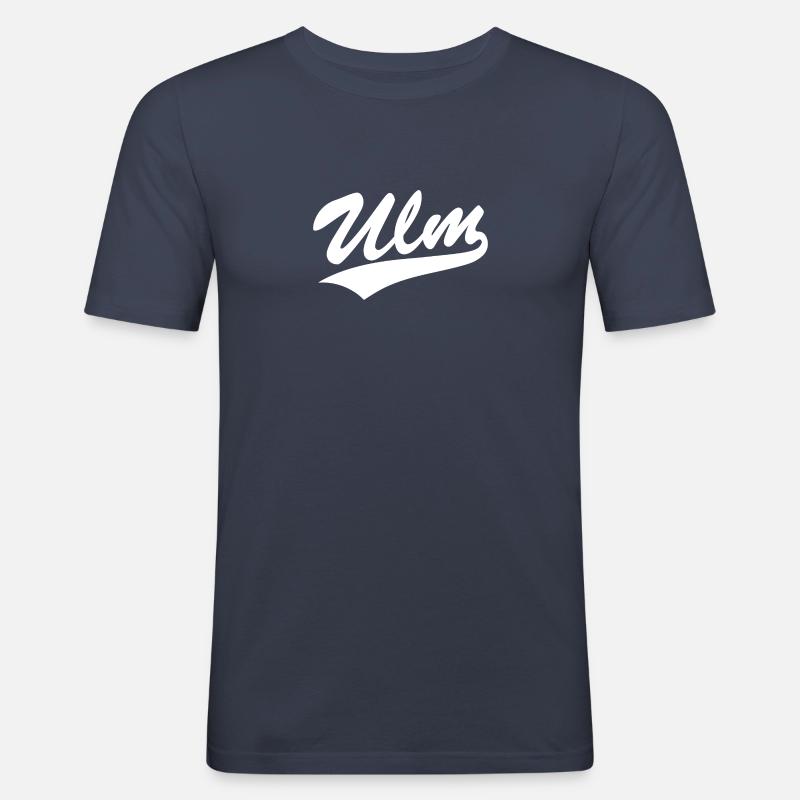 Ulm Baseball Style - Männer Slim Fit T-Shirt - Navy