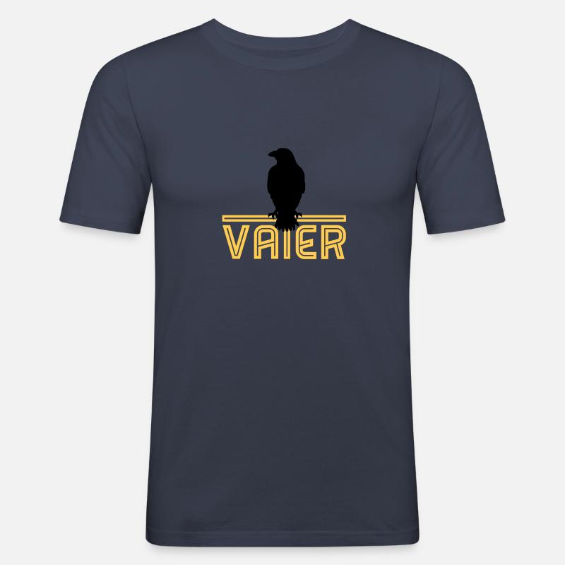 Rabenvater - Männer Slim Fit T-Shirt - Navy