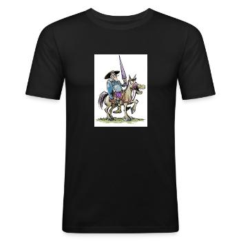 Don Quichotte - T-shirt près du corps Homme - noir - Devant - Nik (191cm)