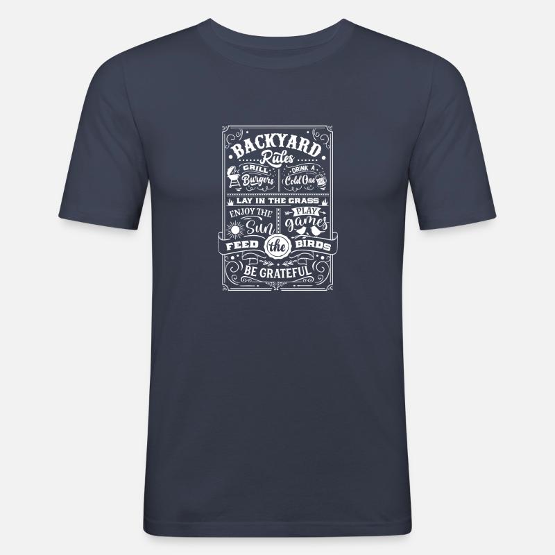 Backyard rules - Männer Slim Fit T-Shirt - Navy