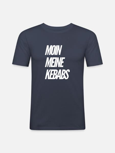 Moin meine Kebabs - Männer Slim Fit T-Shirt - Navy