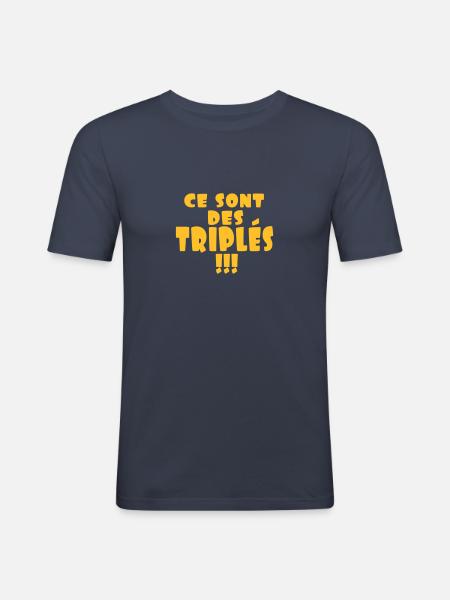 ce sont des triplés - T-shirt près du corps Homme - bleu marine