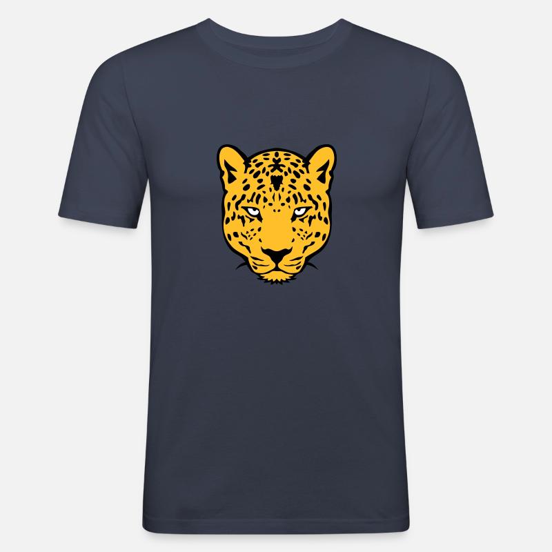 Leoparden wildes Tier 30 - Männer Slim Fit T-Shirt - Navy