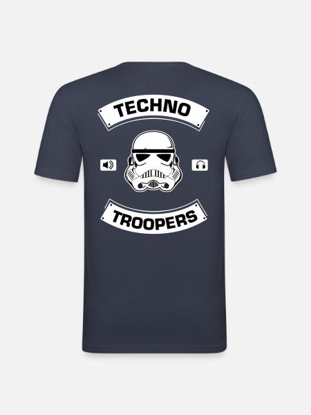 techno troopers - Männer Slim Fit T-Shirt - Navy