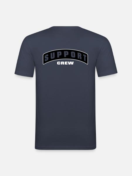 SUPPORT CREW PATCH - Männer Slim Fit T-Shirt - Navy