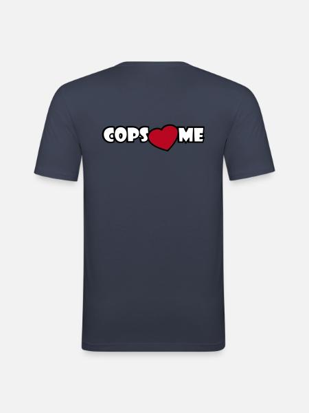 COPS LOVE ME - Men's Slim Fit T-Shirt - navy